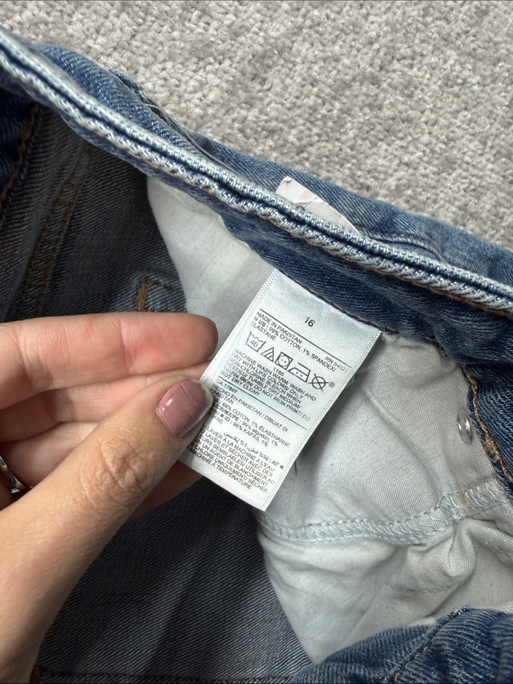 NWT Old Navy OG Straight Leg Blue Jeans Womens 16 High Rise - Picture 9 of 11